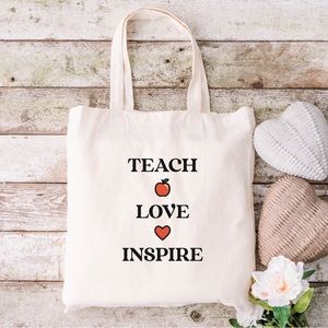 Teacher Tote Bag/Tote Bag/Canvas Tote Bag/Library Bag/Book Bag/Every Day Bag